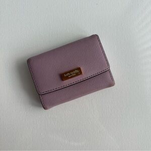 Kate Spade Faux Leather Coin Purse Card Holder Flap Wallet in Purple